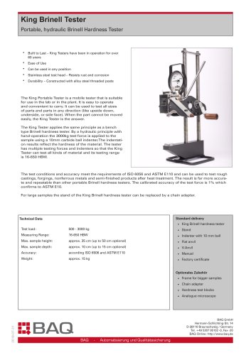 Brinell Testers - King Tester