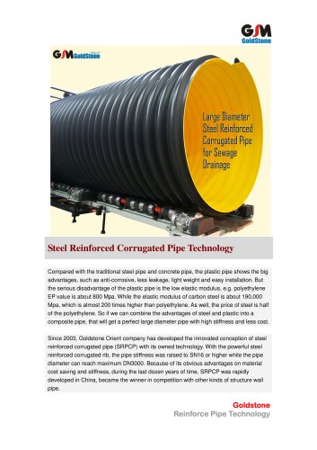 Goldstone Reinforced Corrugated Pipe Extrusion Line SRPCP for Sewage & Drainage