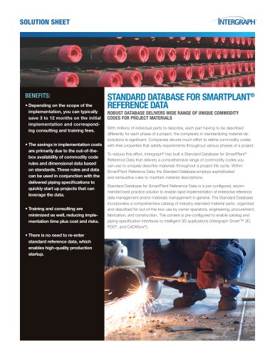 Standard Database for SmartPlant® Reference Data