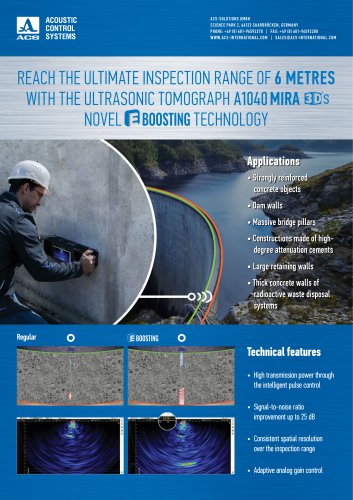 REACH THE ULTIMATE INSPECTION RANGE OF 6 METRES WITH THE ULTRASONIC TOMOGRAPH A1040 MIRA