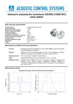 S3460– normal beam single-crystal transducer 2.5 MHz - 1