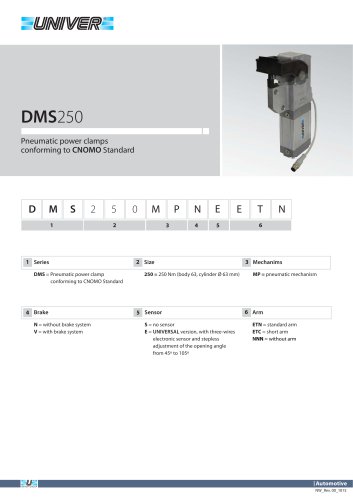 DMS250_Pneumatic power clamps conforming to CNOMO Standard