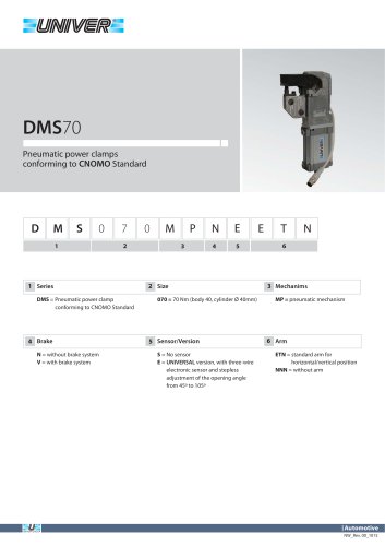 DMS70_Pneumatic power clamps conforming to CNOMO Standard