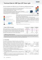 Technical Data for USB Type LED Tower Light