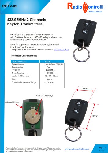 RC-TASK4-XXXN - Radiocontrolli S.R.L. - PDF Catalogs | Technical ...