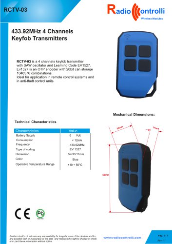 RC-TASK4-XXXN - Radiocontrolli S.R.L. - PDF Catalogs | Technical ...