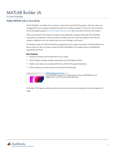 MATLAB Builder JA (for Java language)