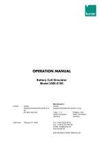 Data Sheet Battery Cell Simulator Model 2500-1