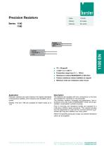Data sheet - Precision Resistors Series 1140 /1160-1