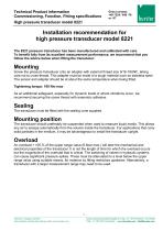 Operation Manual High pressure transducer model 8221