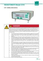 Operation Manual Milliohmmeter RESISTOMAT® Model 2316-15
