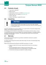 OPERATION MANUAL Precision torque sensor Model 8630-10