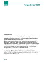 OPERATION MANUAL Precision torque sensor Model 8630-2