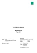 Operation Manual RESISTOMAT® Type 2304-1
