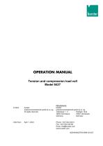 Operation manual Tension and compression load cell Model 8427-1