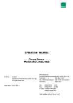 Operation Manual Torque Sensor Models 8627, 8628, 8632-3