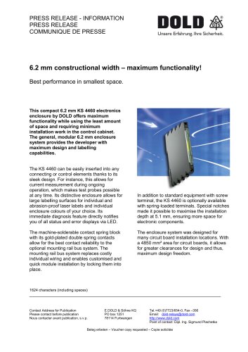 Press release Electronic enclosure KS 4460