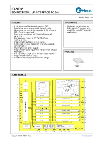 iC-VRV    2x4 24 V Low-Side Driver with I/O Function and 