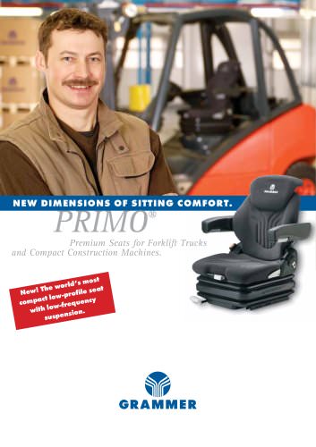 PRIMO&reg; Premium Seats for Forklift Trucks and Compact Construction Machines.