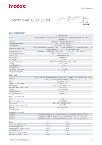 Datasheets SpeedMarker 50 DS