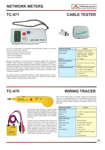 TC-471 LAN and telephone cable tracer