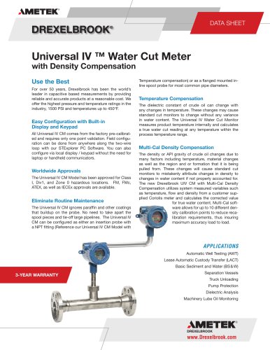 Universal IV &trade; Water Cut Meter