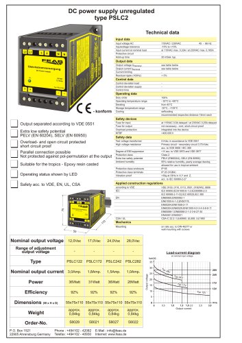 DC power supply unregulated type PSLC2