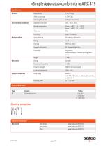 Data Sheet «Simple Apparatus» conformity to ATEX 419 - 3