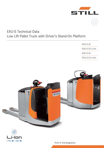 EXU-S Low Lift Pallet Truck with Driver’s Stand-On Platform