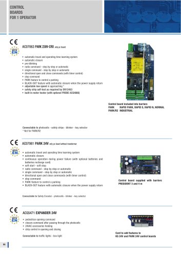 ELECTRONIC BOARDS FOR BARRIERS AND OVERHEADS