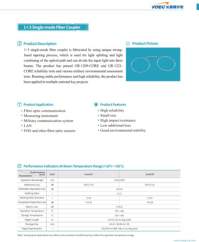 1x3 Single-mode fiber Coupler