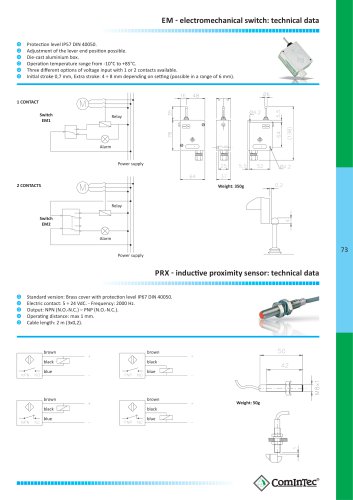 73 EM  ͳ  electromechanical switch: technical data