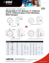 Model 656 2-1/2" (63mm), 4" (100mm) and 6" (160mm) Open Front Stainless Steel Gauges-2
