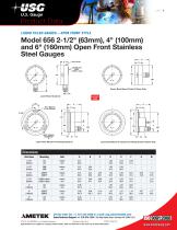 Model 656 2-1/2" (63mm), 4" (100mm) and 6" (160mm) Open Front Stainless Steel Gauges-2