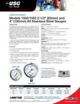 Models 1550/1553 2-1/2" (63mm) and 4" (100mm) All Stainless Steel Gauges - 1