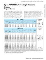 o pen R eali -S lim ® Bearing Selections Type a-1
