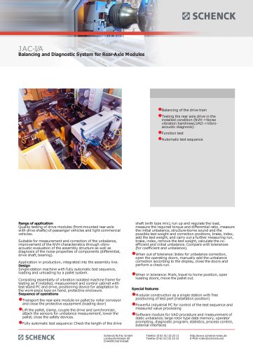 JAC-I/A Balancing and Diagnostic System for Rear-Axle Modules