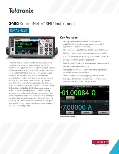 2460 SourceMeter&reg;  SMU Instrument