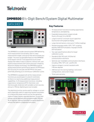 DMM6500 6&frac12;-Digit Bench/System Digital Multimeter