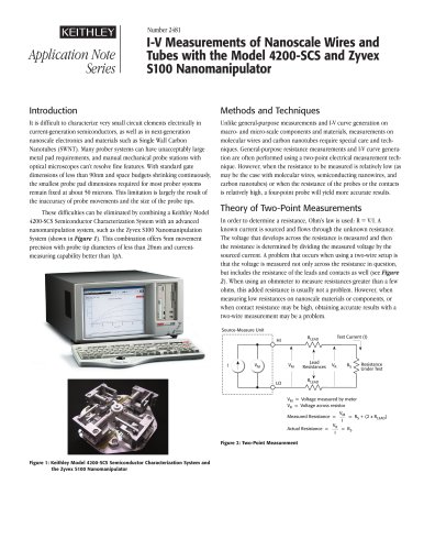 I-V Measurements of Nanoscale Wires and Tubes