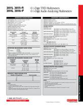 Models 2015 and 2015-P 6-1/2 Digit THD Multimeters and Models 2016 and 2016-P 6-1/2 Digit Audio Analyzing Multimeter - 5