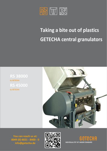 Taking a bite out of plastics GETECHA central granulators RS 38000-RS45000