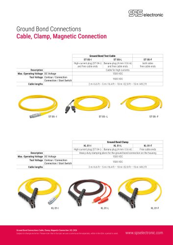 Ground Bond Connections Cable, Clamp, Magnetic Connection
