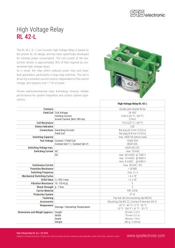 High Voltage Relay RL 42-L