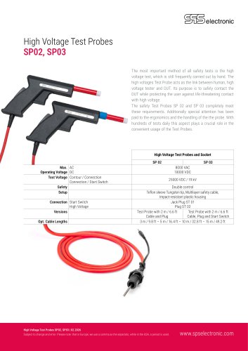 High Voltage Test Probes SP02, SP03