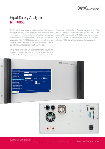Hipot Safety Analyser KT 1885L