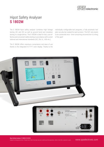 Hipot Safety Analyser S 1802M