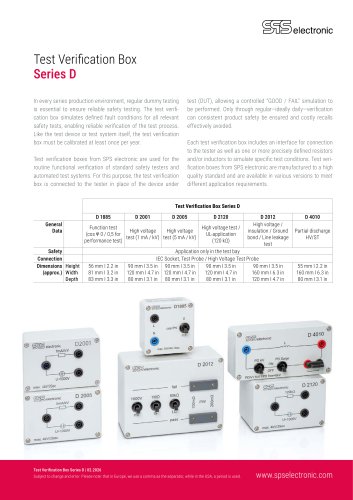 Test Verification Box Series D