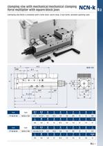 Clamping vise with mechanical/mechanical clamping force multiplier NCN - 7