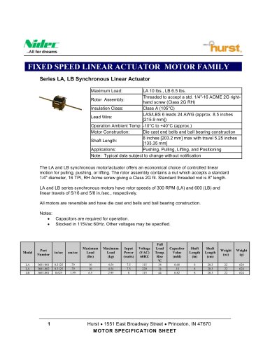 LA, LB Linear Synchronous Motor